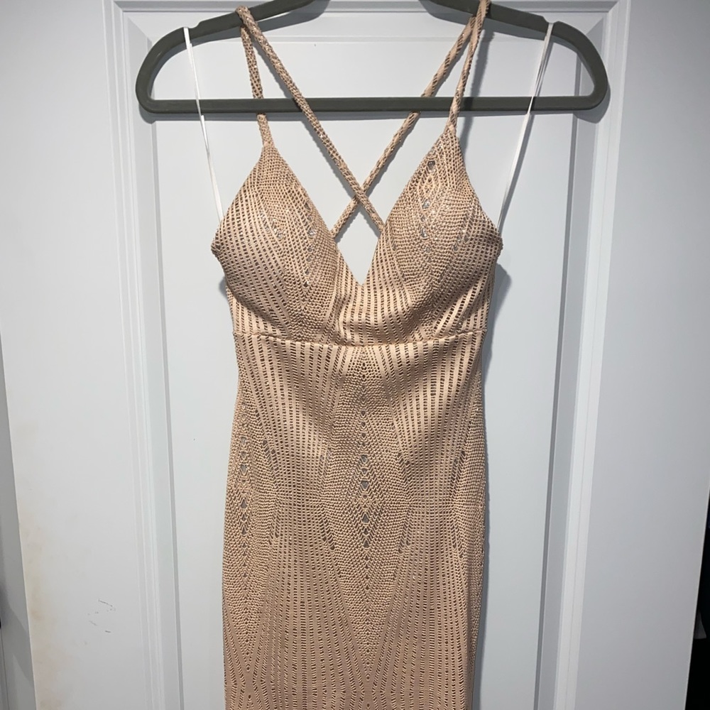 Champagne pink sparkle dress